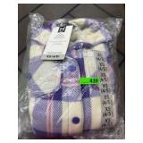 Girls' Plaid Fleece Shacket, XS (4/5)