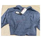 Blue Long-Sleeve Polo Shirt, Small