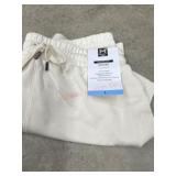 Men's White Drawstring Lounge Shorts, Size L