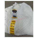 White Cable-Knit Crew Neck Sweater, Medium