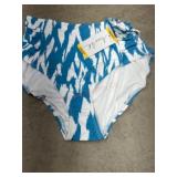 Blue and White Patterned Swim Bottoms