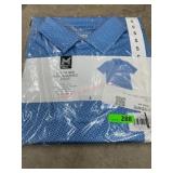 Blue Patterned Performance Polo Shirt (Size S)