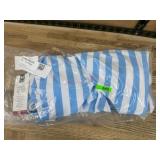 Women's Blue-and-White Striped One-Piece Swimsuit,