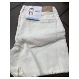 White Denim Fray Hem Shorts, Size 10