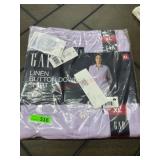 Purple Linen Button-Down Shirt - XL