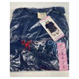 Women's Blue Short-Sleeve Top with Bow Accents