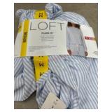 Two-Piece Blue Striped Pajama Set, Medium