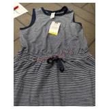 Striped Cotton Blend Tank Dress, Size M