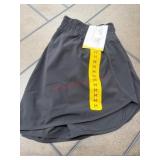 Black Ladies' Shorts with Yellow Stripe