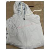 Light Blue Full-Zip Hooded Jacket, Size L