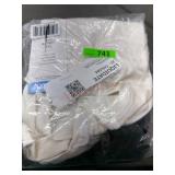 White Ribbed Long-Sleeve Tee, Size L