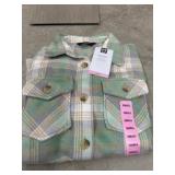 Plaid Button-Up Shacket, Size Small