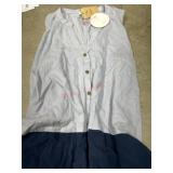 Small Sleeveless Button-Front Two-Tone Dress