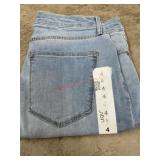 Light Wash Denim Jeans, Size 4