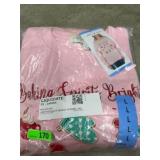 Pink Ladies' Sweater with Holiday Graphics, Large