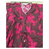 Women's Peplum Button-Down Top, Size Large
