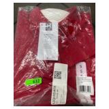 Red Stretch Pique Polo Shirt, Size S