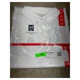 Mens White Performance Polo Shirt, Size XS