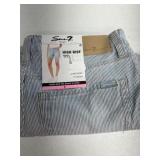 Women's High-Rise Striped Denim Shorts