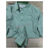 Green Patterned Long-Sleeve Dress Shirt