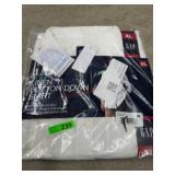 Linen-Blend Button-Down Shirt, Size XL