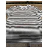 Striped Short-Sleeve Dress, Size S