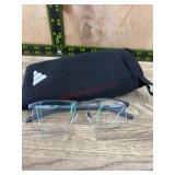 Rectangular Metal Frame Glasses with Case