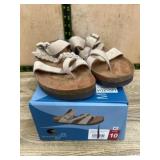 Beige Braided Strap Sandals, Size 10