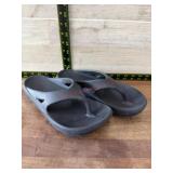 Black Slip-On Sandals with Textured Soles