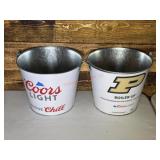 2 Purdue/coors light beer buckets