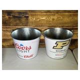 2 Purdue/coors light beer buckets
