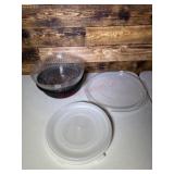 Large to go containers. Plastic lids