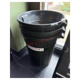 Three 30 gallon trash cans