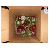 Box of Christmas decorations