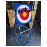 Youth axe throwing station With four throwing