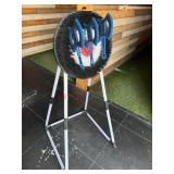 Youth axe throwing station with three axes