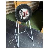 Kids plastic ax throwing station with four axes