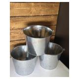 3 beer buckets with handles