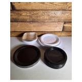 Lots of disposable plates various shapes and