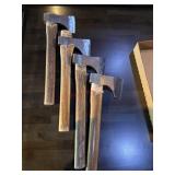 4 wooden axes