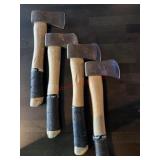 4 wooden axes