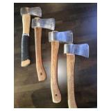 4 wooden axes