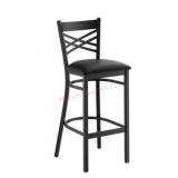 2 INDUSTRIAL LANCASTER BAR STOOLS, CROSS BACK
