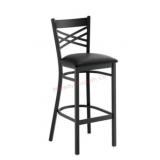 2 INDUSTRIAL LANCASTER BAR STOOLS, CROSS BACK