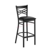 2 INDUSTRIAL LANCASTER BAR STOOLS, CROSS BACK