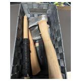 Woven basket of broken axes