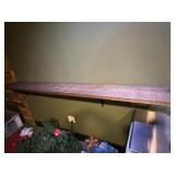 8 foot butcher block style shelf with brackets