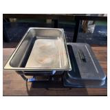 Steam table pan, stand and lid