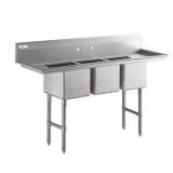 Regency 70' Three Compartment Commercial Sink