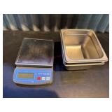 Food scale and 2 metal food prep containers